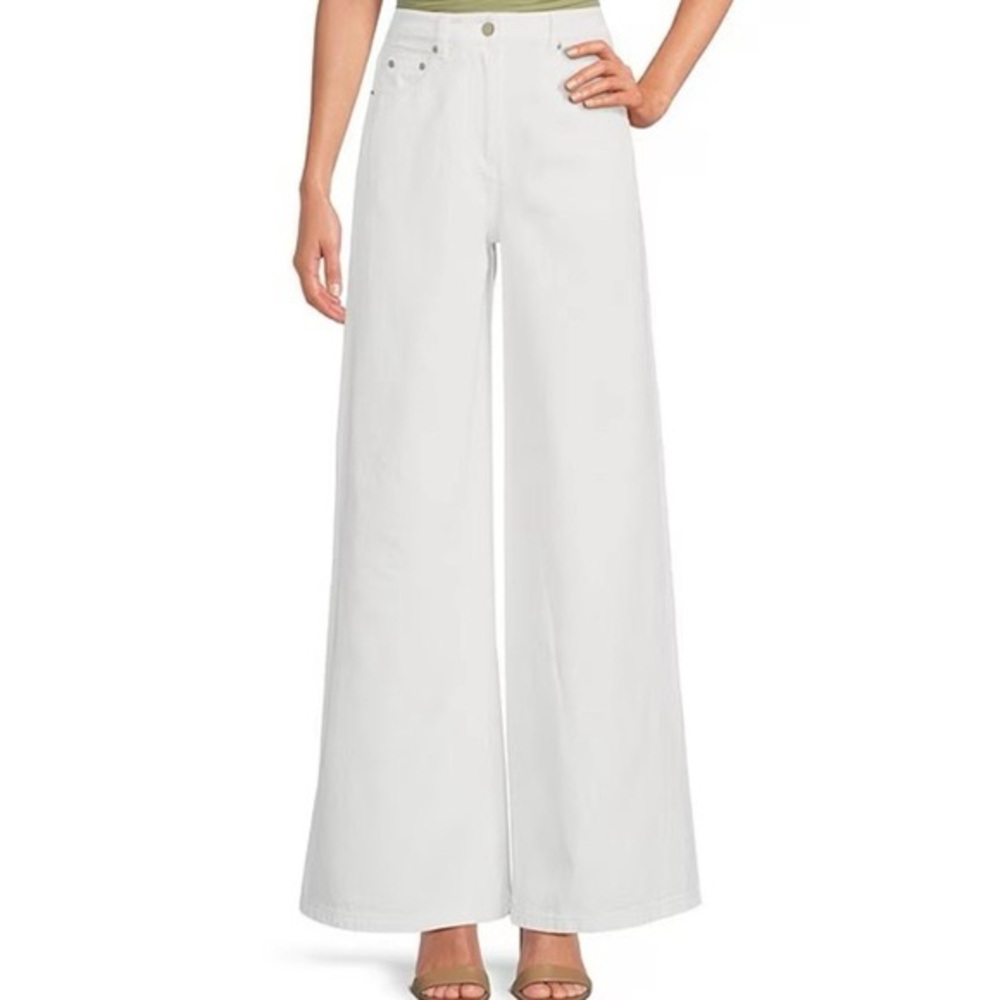 RONNY KOBO Ronnys 70s Wide Leg Flare Denim Jeans - stone Wash White (23)